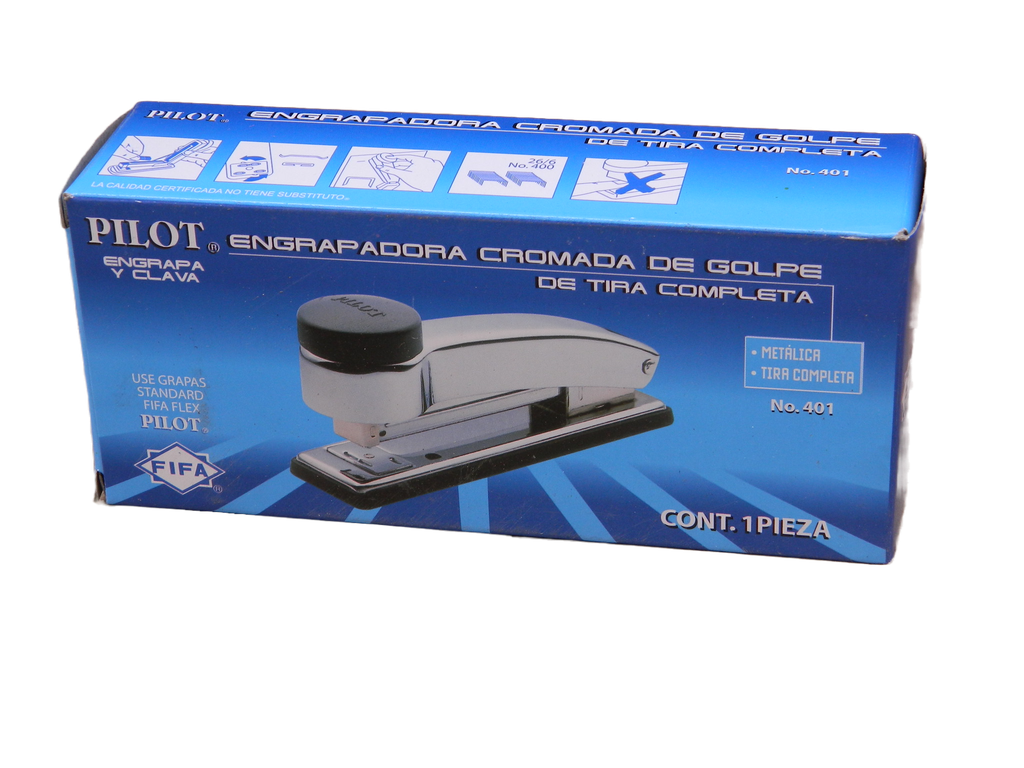 Engrapadora Cromada de Golpe 401 Pilot