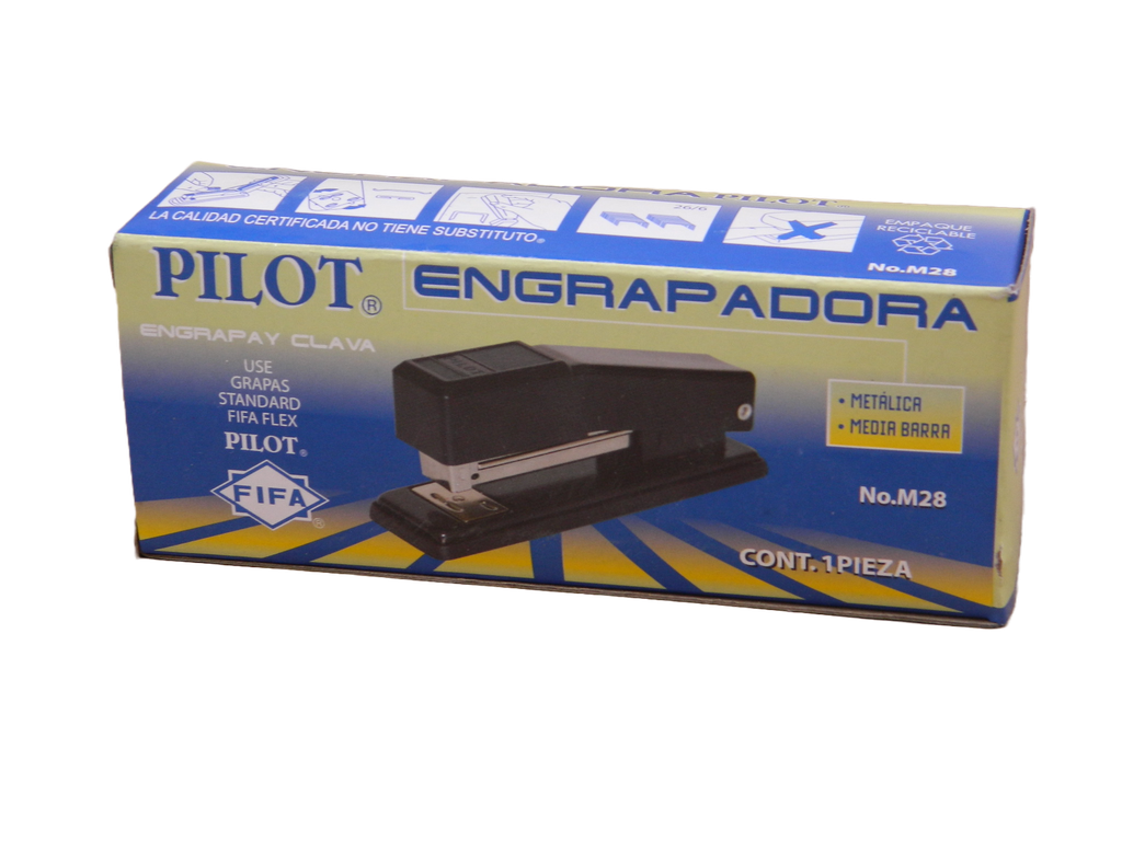 Engrapadora Metalica Negra Media Tira M28 Pilot