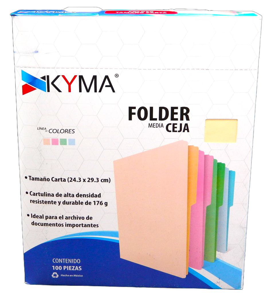 Folder Manila T/ Carta C/ 100 pzs Kyma