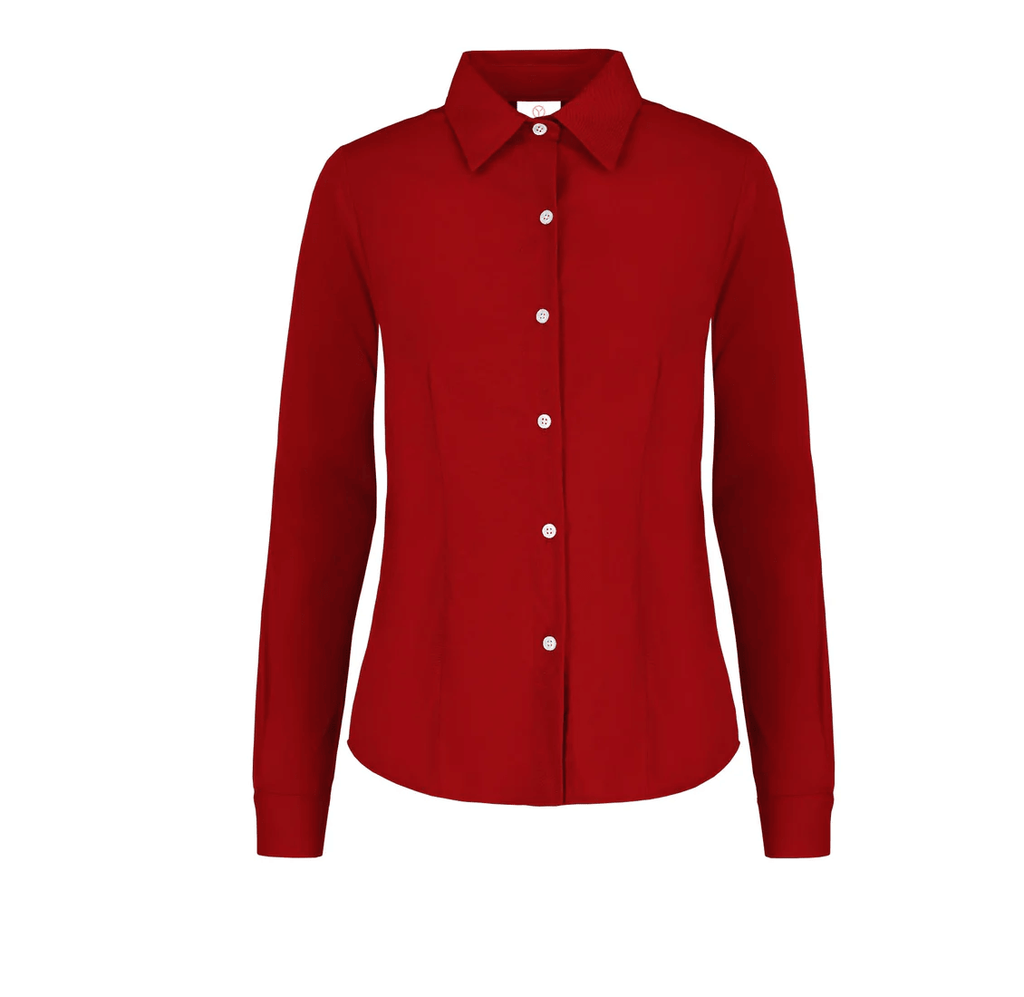 Camisa Gabardina Dama Manga Larga 50% Algodón 50% Poliester Rojo Grande Yazbek