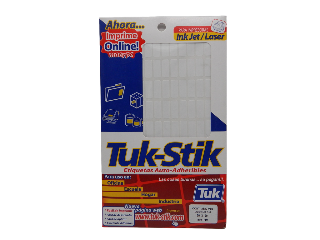 Etiqueta Adhesiva File 8 x 20 C/ 20 hjs Tuk