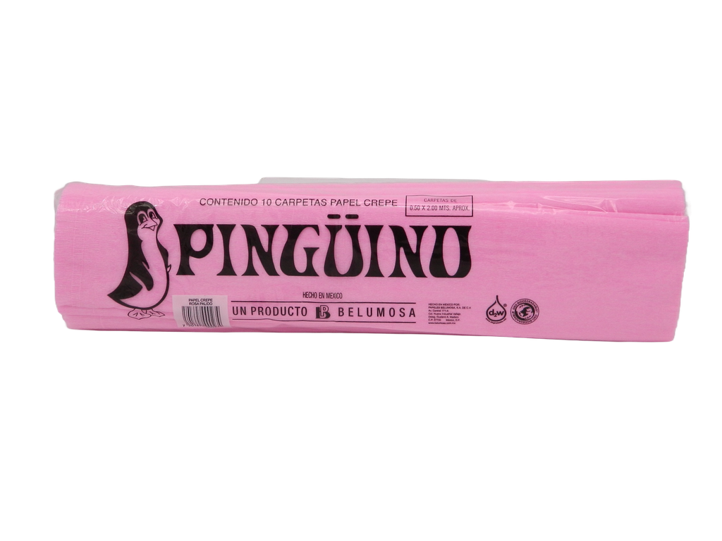 Papel Crepe Pingüino Rosa Palido C/ 10 pzs Belumosa