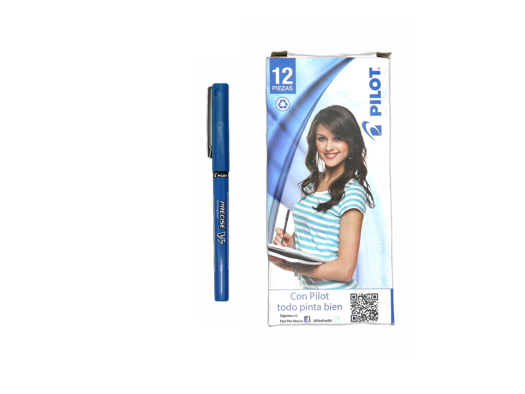 Pluma Precise PV7 0.7 mm P/ Fino Azul C/ 12 pzs Pilot