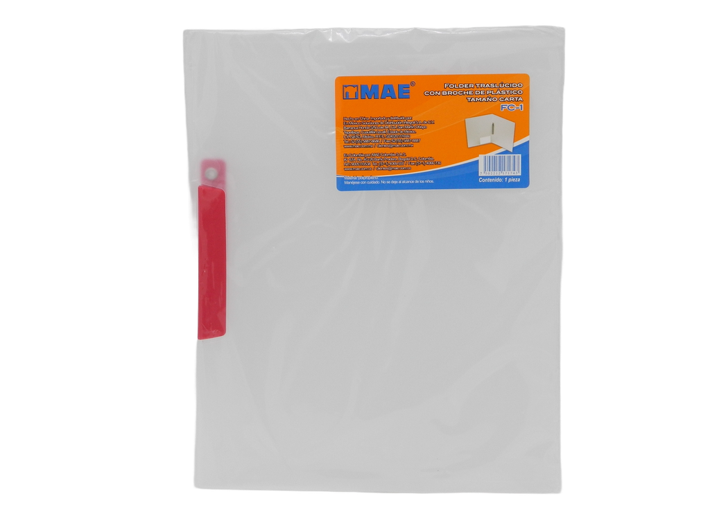 Folder Plastico C/ Clip Mae