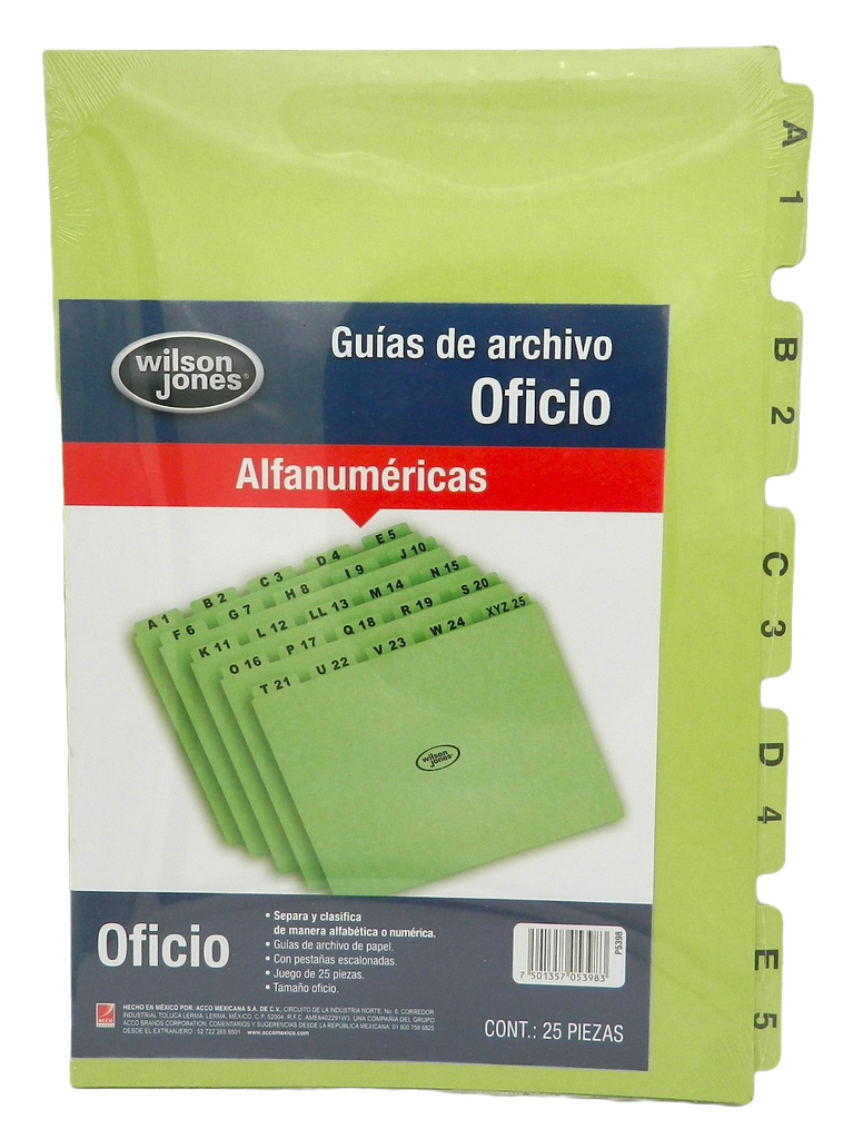 Guia P/ Archivo A-Z T/ Oficio Acco
