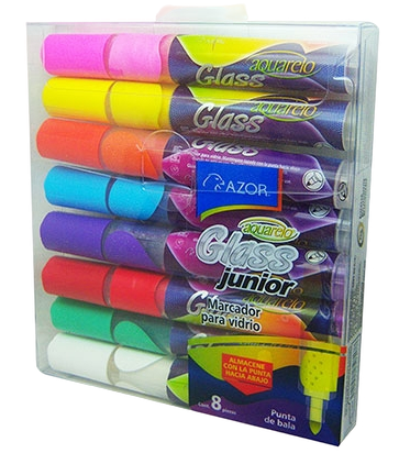 Marcador Aquarelo Glass Jr C/ 8 pzs