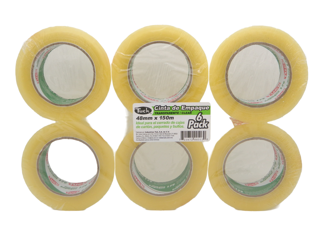 Cinta Transparente T-179 48 x 150 C/ 6 pzs Tuk