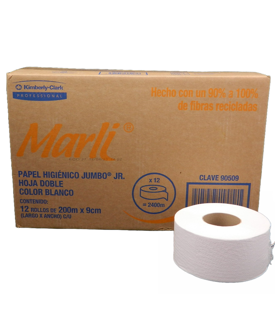 Papel Higienico Marli Jumbo Jr 200 mts C/ 12 pzs 90509 Kimberly
