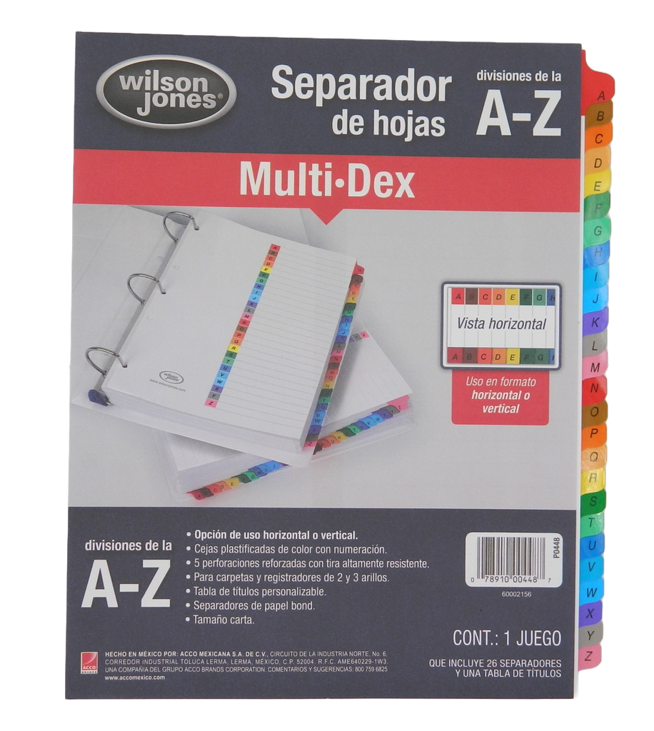 Separador Multidex A-Z Acco