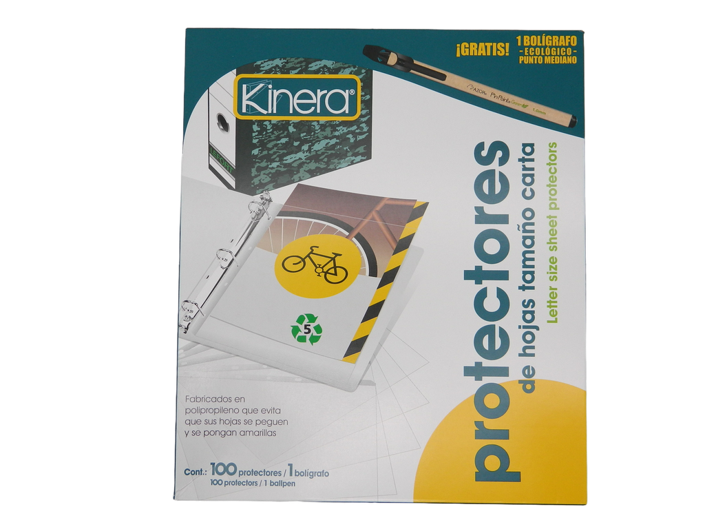Protector de Hojas Kinera T/ Carta C/ 100 pzs Azor