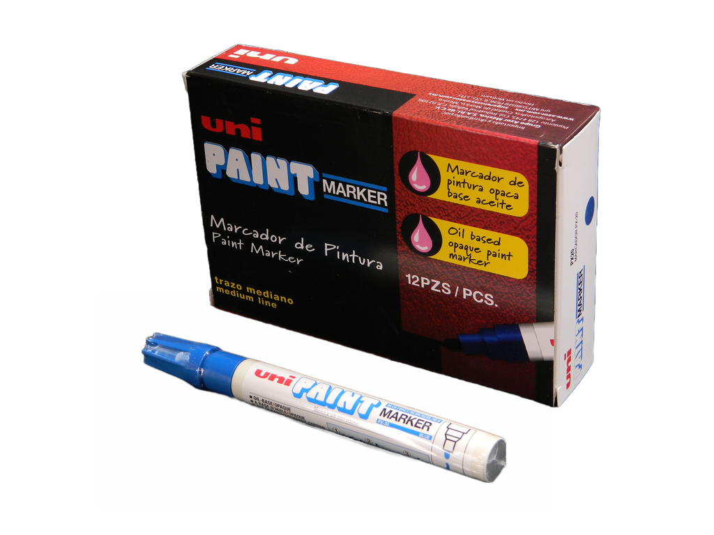 Marcador Permanente Uni Paint PX-20 Azul C/ 12 pzs Azor