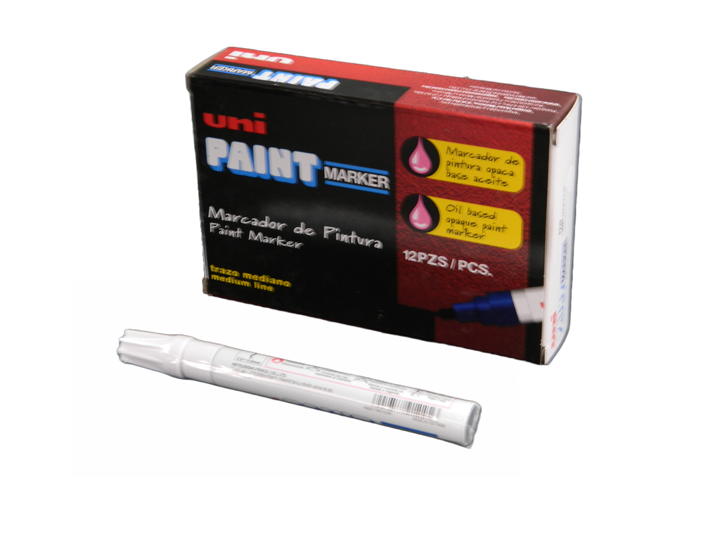 Marcador Permanente Uni Paint PX-20 Blanco C/ 12 pzs Azor