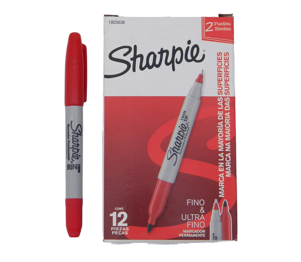 Marcador Sharpie Twin Tip Rojo C/ 12 pzs Newell