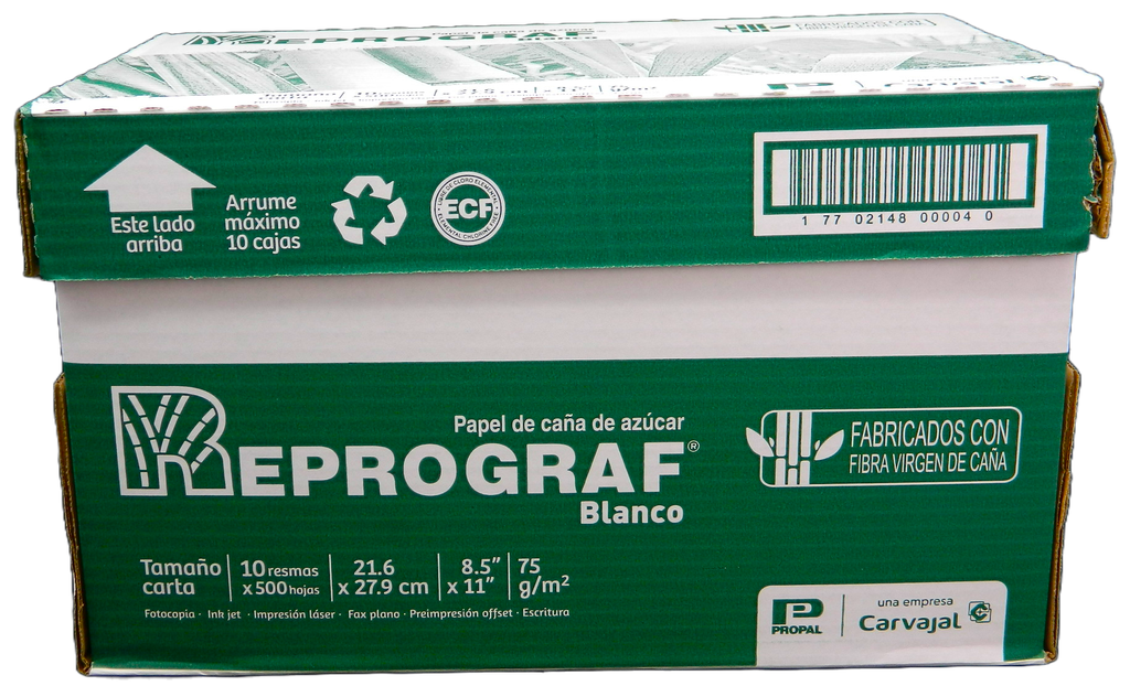 Papel Bond Reprograf T/ Carta 92% Blancura 75 grs C/ 5,000 hjs