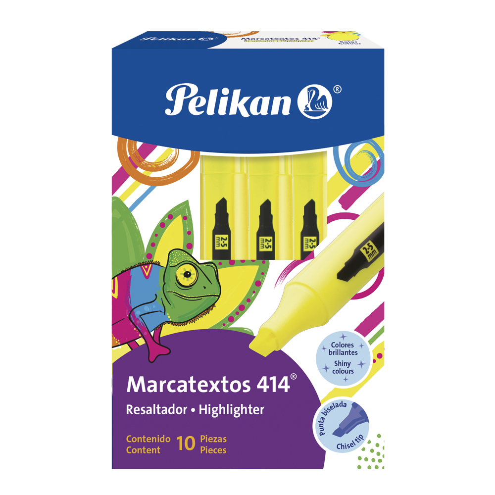 Marcatexto 414 Amarillo C/ 10 pzs Pelikan