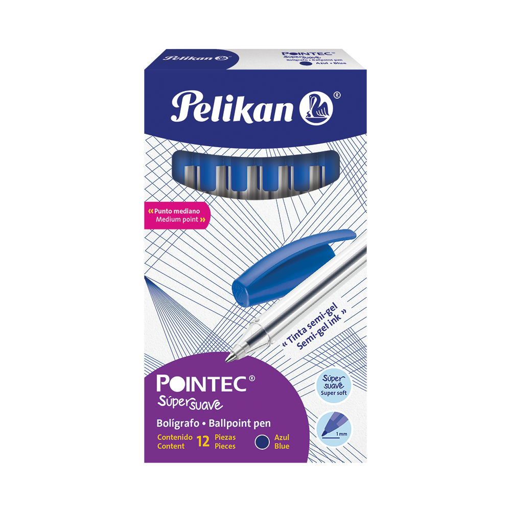 Pluma P/ Med Pointec Azul C/ 12 pzs Pelikan