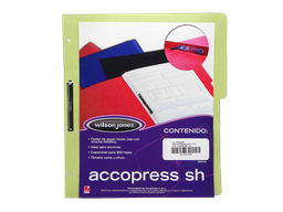 [002599] Folder Accopress C/ Broche T/ Carta Verde Claro C/ 10 pzs Acco