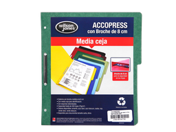 [002600] Folder Accopress C/ Broche T/ Carta Verde Obscuro C/ 10 pzs Acco