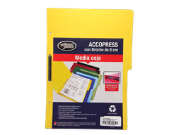 [002601] Folder Accopress C/ Broche T/ Oficio Amarillo C/ 10 pzs Acco