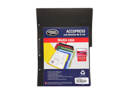 [002605] Folder Accopress C/ Broche T/ Oficio Negro C/ 10 pzs Acco