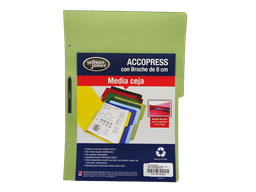 [002607] Folder Accopress C/ Broche T/ Oficio Verde Claro C/ 10 pzs Acco