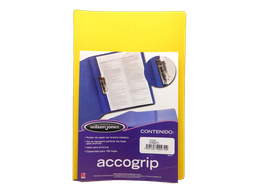 [002614] Folder Accogrip C/ Palanca T/ Oficio Amarillo C/ 4 pzs Acco