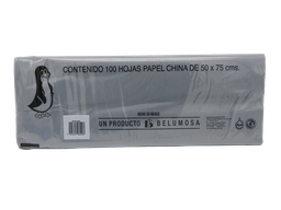 [002672] Papel China Pingüino 50x75 cms Gris C/ 100 pzs Belumosa