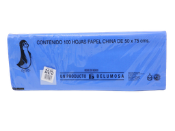 [002673] Papel China Pingüino 50x75 cms Azul Rey C/ 100 pzs Belumosa