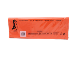 [002678] Papel China Pingüino 50x75 cms Mandarina C/ 100 pzs Belumosa