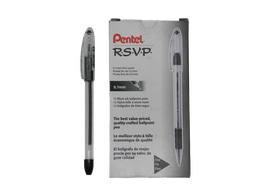 [002783] Pluma RSVP 0.7 mm P/ Fino Negro C/ 12 pzs Pentel