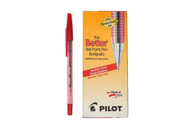 [002828] Pluma BPS 1.0 mm P/ Mediano Rojo C/ 12 pzs Pilot