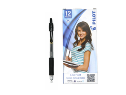 [002830] Pluma G2 0.5 mm P/ Extrafino Negro C/ 12 pzs Pilot