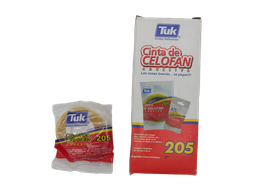 [002962] Cinta Adhesiva Transparente T-205 12 x 33 C/ 12 pzs Tuk