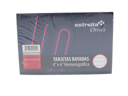 [003631] Tarjeta Rayada 4 x 6 C/ 100 pzs Estrella