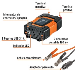 [004158] Inversor de Corriente C/ Usb 400W 10449 Truper