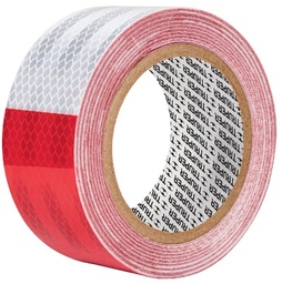 [004201] Cinta Reflejante Alta Visibilidad Blanco/ Rojo 5 cms x 9 mts 101683 Truper