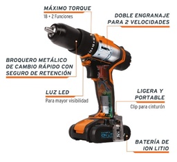 [004259] Rotomartillo Inalambrico Profesional 12V 1/2" 18155 Truper