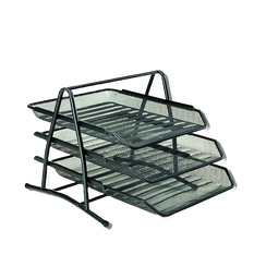 [000224] Charola 3 Niveles Mesh Negro Sablon