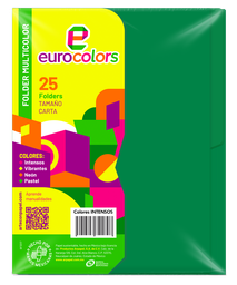 [000119] Folder Multicolor T/ Carta Verde Intenso C/ 25 pzs Arpapel
