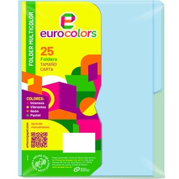 [000121] Folder Multicolor T/ Carta Surtido Arcoiris Pastel C/ 25 pzs Arpapel