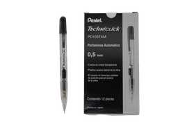 [000300] Lapicero Techniclick 0.5 mm Negro C/ 12 pzs Pentel