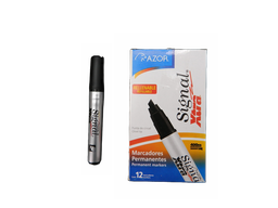 [000150] Marcador Signal Xtra P/ Extra Fino Negro C/ 12 pzs Azor