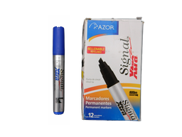 [000151] Marcador Signal Xtra P/ Extra Fino Azul C/ 12 pzs Azor