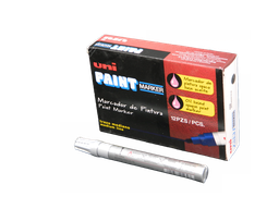 [000206] Marcador Permanente Uni Paint PX-20 Plata C/ 12 pzs Azor