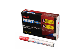 [000207] Marcador Permanente Uni Paint PX-20 Rojo C/ 12 pzs Azor