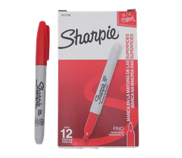 [000352] Marcador Sharpie P/ Fino Rojo C/ 12 pzs Newell