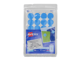 [001161] Etiqueta Redonda 3/4 Azul Claro C/ 1,008 etiquetas Avery