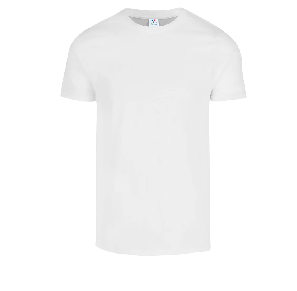 Playera Caballero Cuello Redondo Manga Corta 100% Algodón Blanco Doble Extra Grande Yazbek