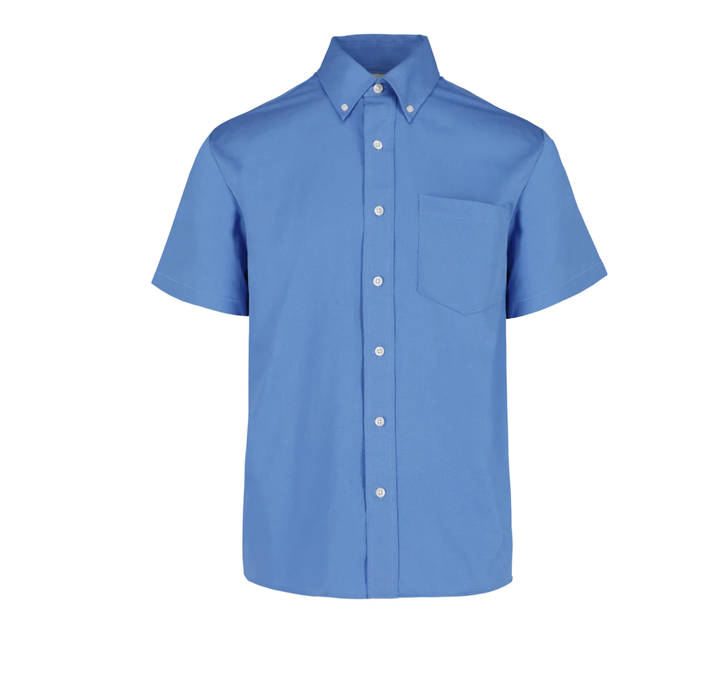 Camisa Gabardina Caballero Manga Corta 50% Algodón 50% Poliester Azul Francia Chica Yazbek