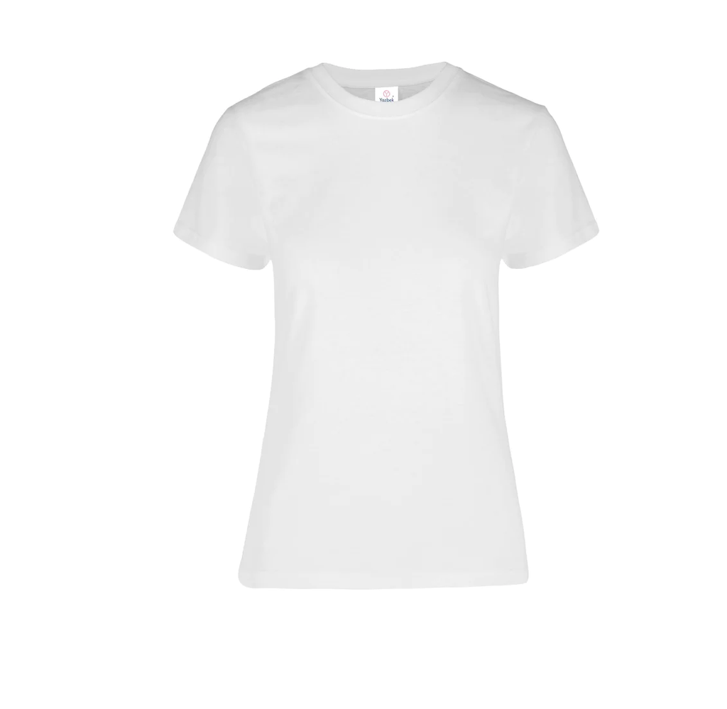 Playera Dama Cuello Redondo Manga Corta 100% Algodón Blanco Extra Chica Yazbek